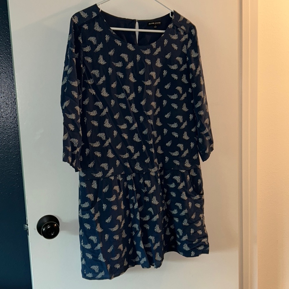 Madewell et Sezane Navy Print Dress